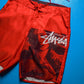 Red Venus Asymmetrical Logo Poly Board Shorts (32)