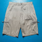 Stone Grey Embroidered Logo Zipped Cargo Shorts (31)