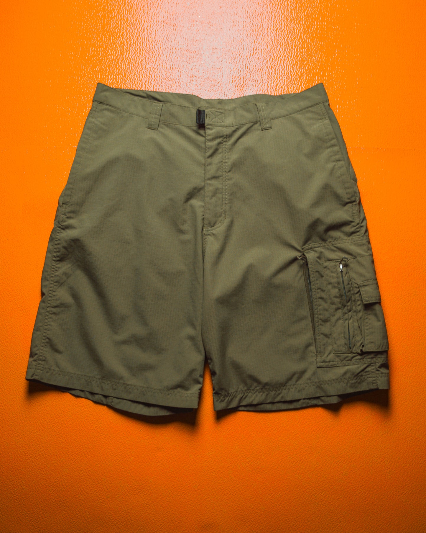 Surplus Green Asymmetrical Multi-Pocket Ripstop Cargo Shorts ( 34 )