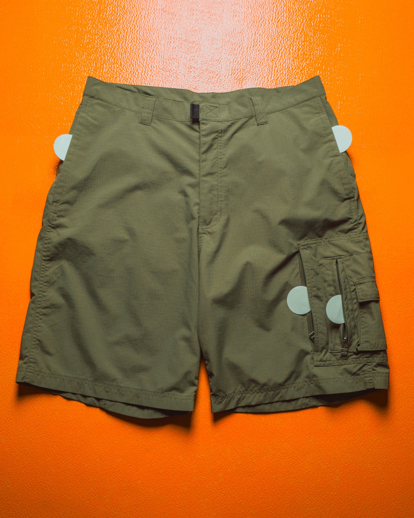 Surplus Green Asymmetrical Multi-Pocket Ripstop Cargo Shorts ( 34 )