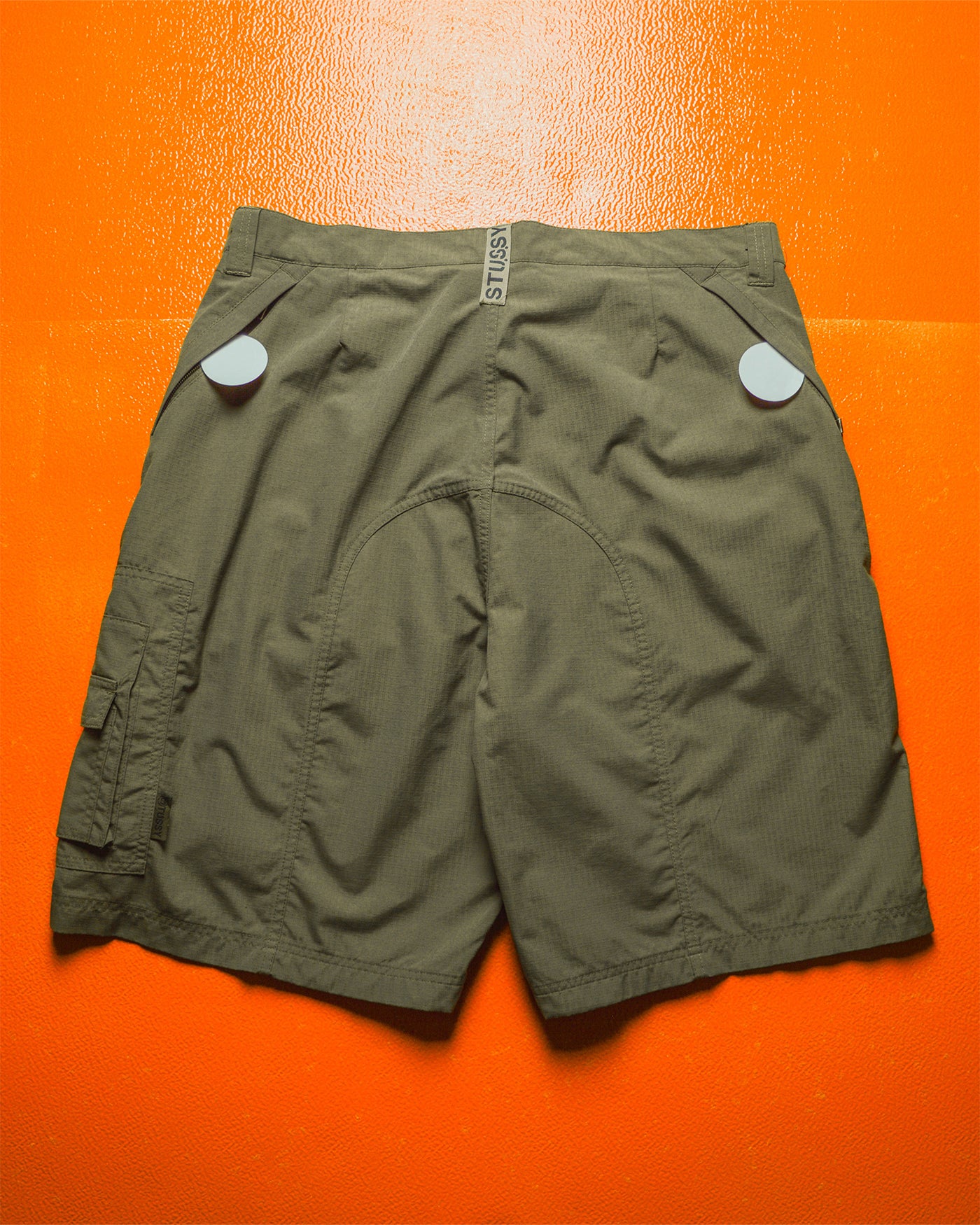 Surplus Green Asymmetrical Multi-Pocket Ripstop Cargo Shorts ( 34 )