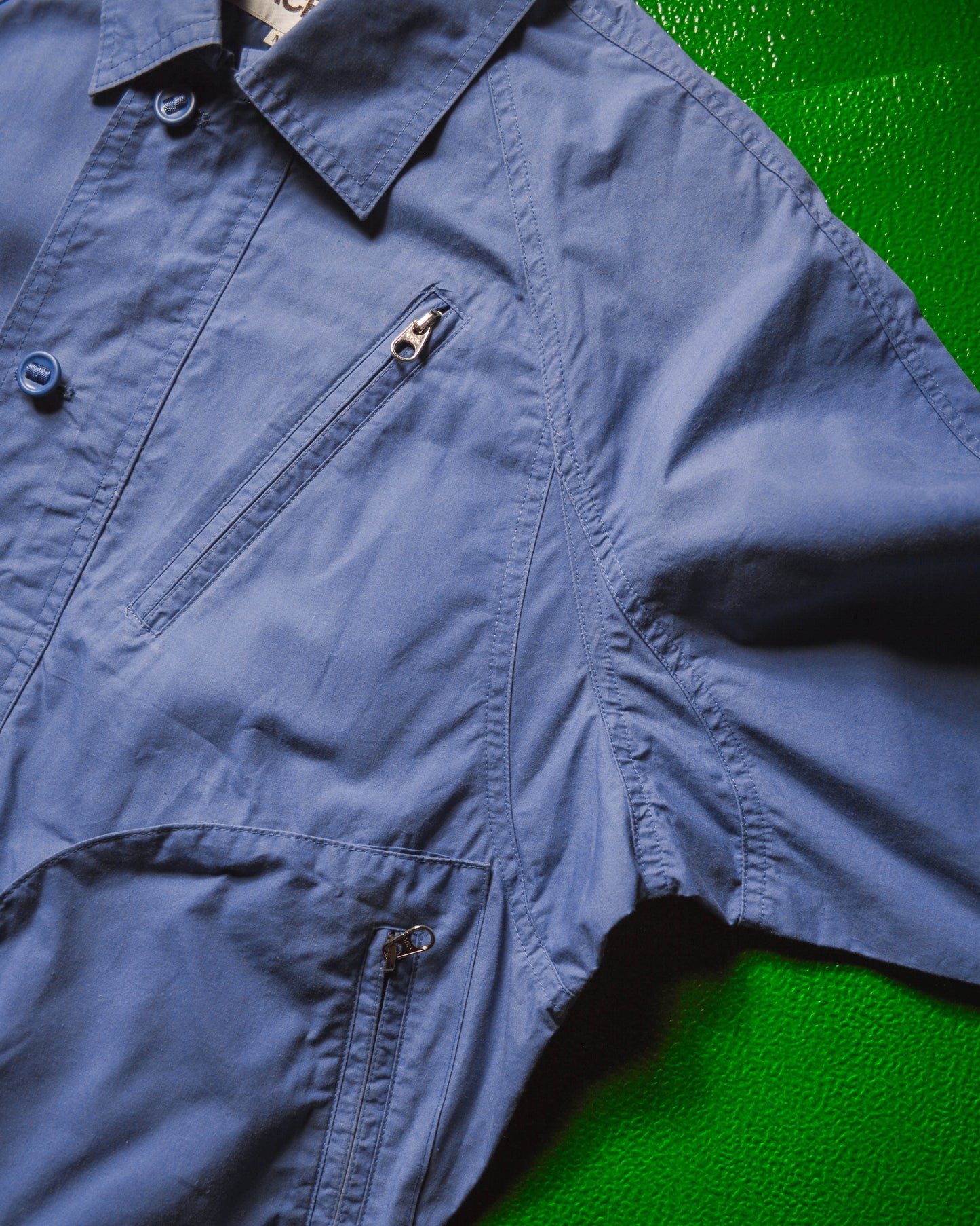 Japanese Exclusive 3-d Pocket Powder Blue Short Work Jacket (~M~)