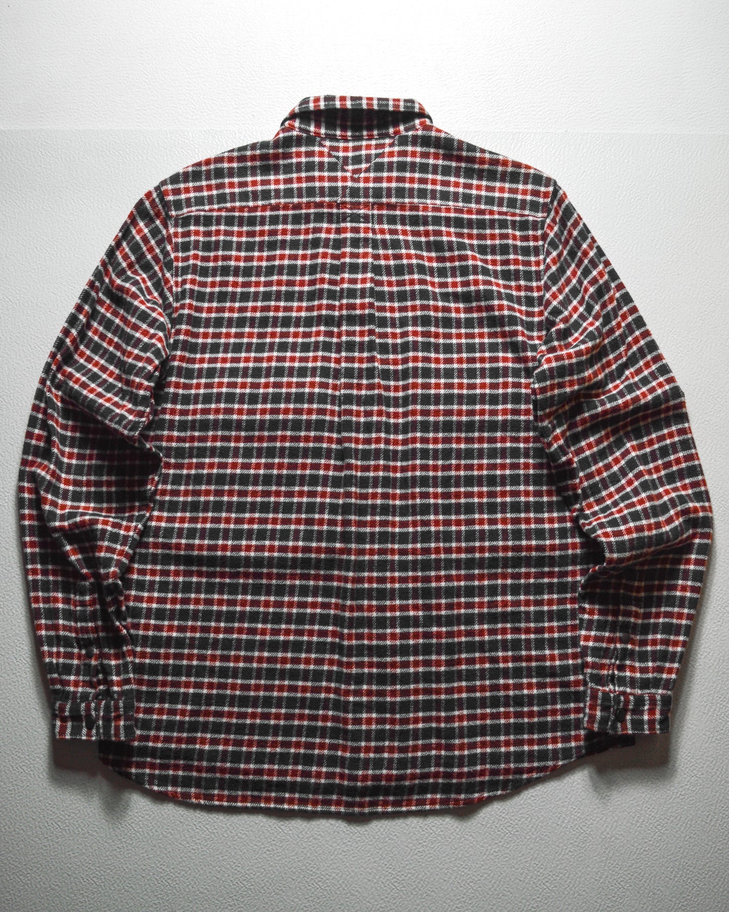 AW19 Red Black Plaid Cargo Patch Pocket D-Ring LS Shirt (M)