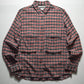 AW19 Red Black Plaid Cargo Patch Pocket D-Ring LS Shirt (M)