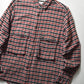 AW19 Red Black Plaid Cargo Patch Pocket D-Ring LS Shirt (M)