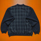 Navy Plaid Body Wool Knit Polo (~M~)