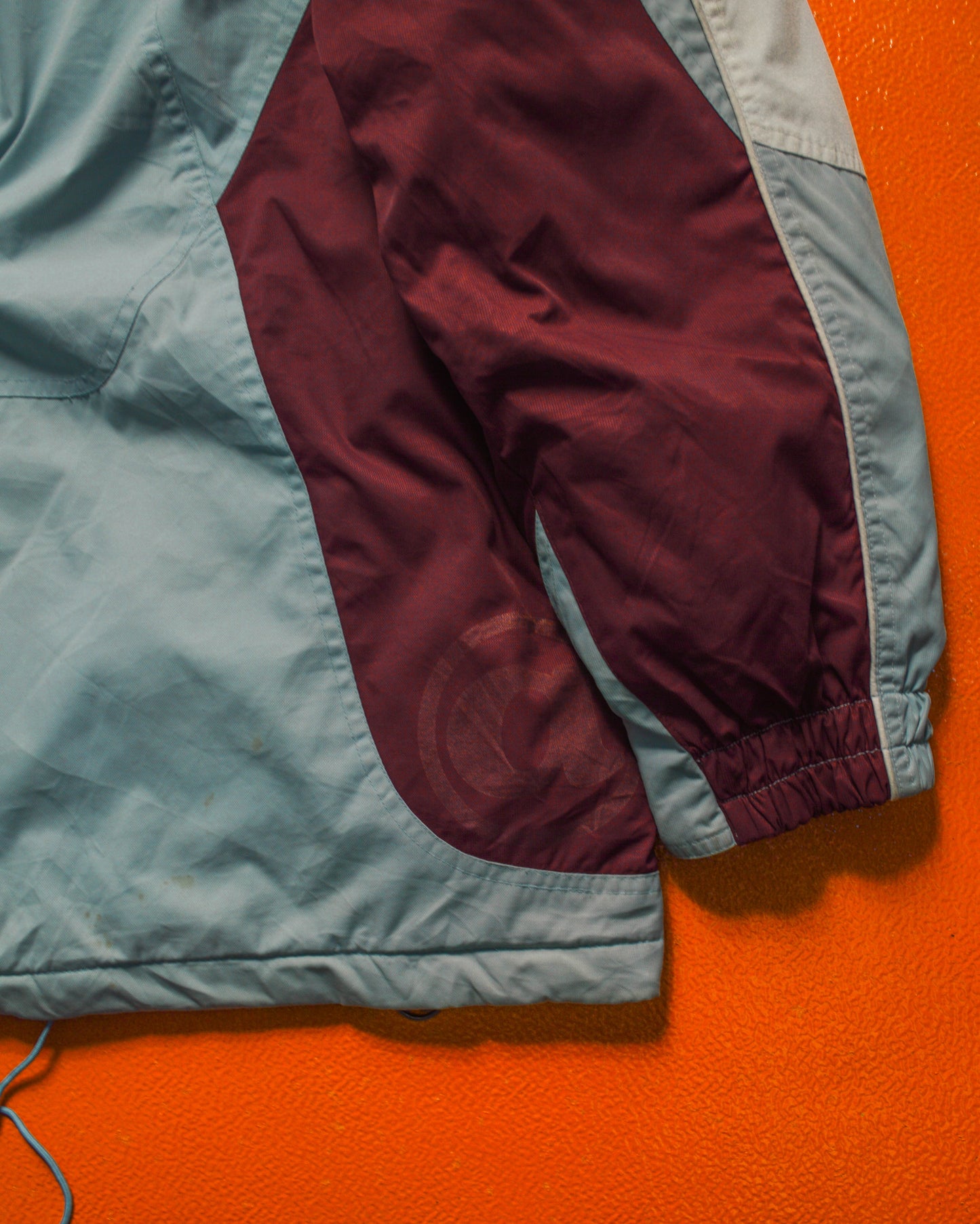 Baby Blue / Burgundy / White Panelled Jacket (XL)