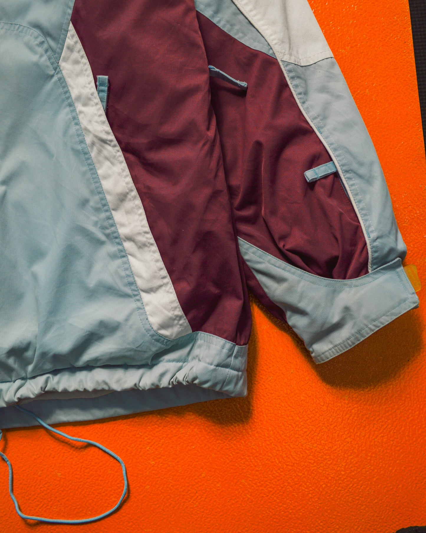 Baby Blue / Burgundy / White Panelled Jacket (XL)