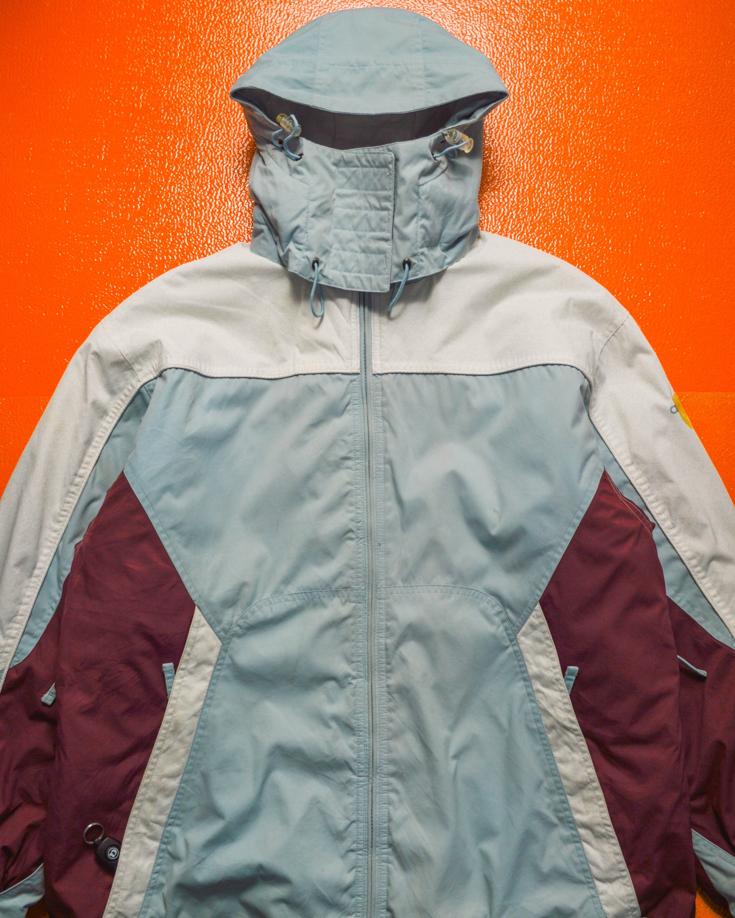 Baby Blue / Burgundy / White Panelled Jacket (XL)