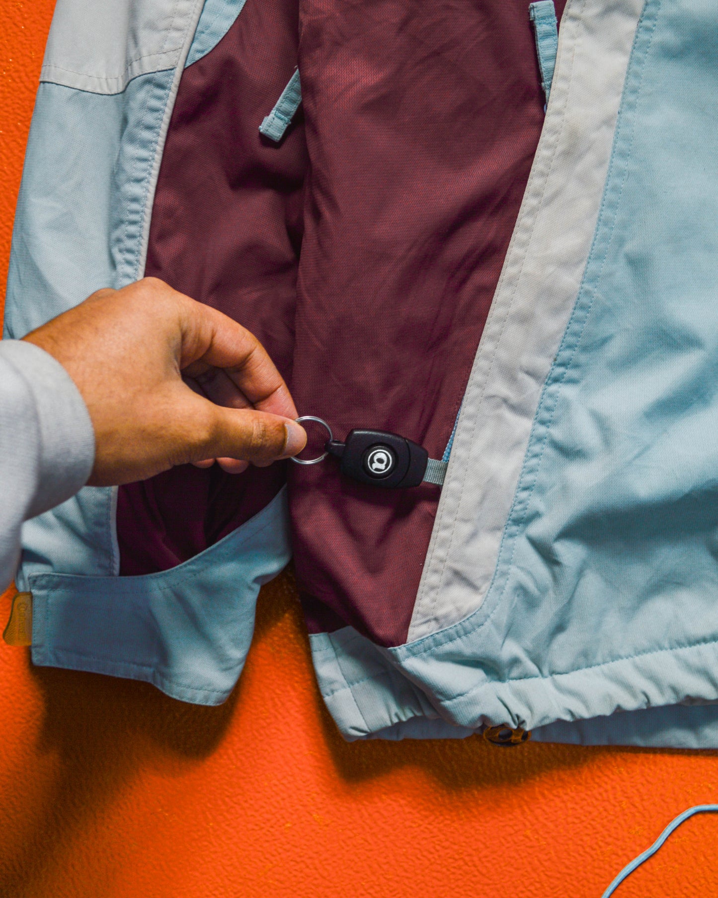 Baby Blue / Burgundy / White Panelled Jacket (XL)