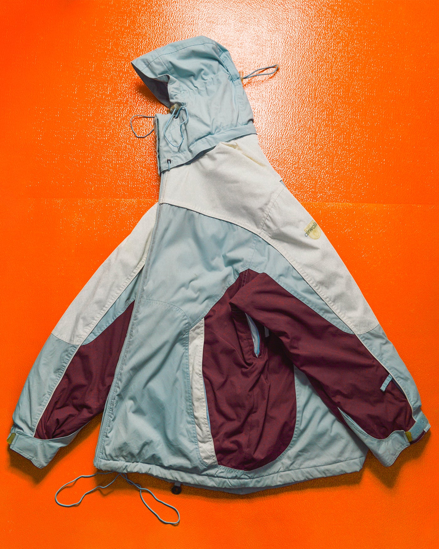 Baby Blue / Burgundy / White Panelled Jacket (XL)