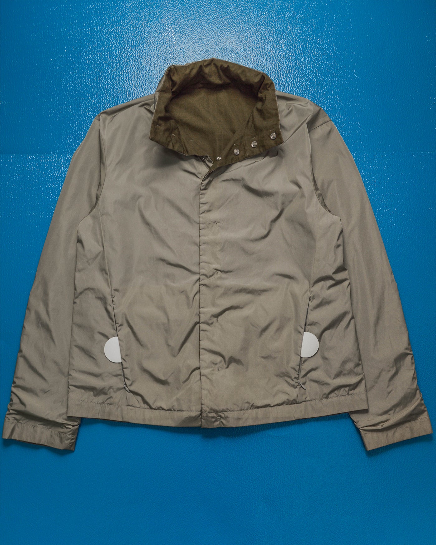 Reversible Minimal Snap Front Olive / Stone Jacket (~M~)