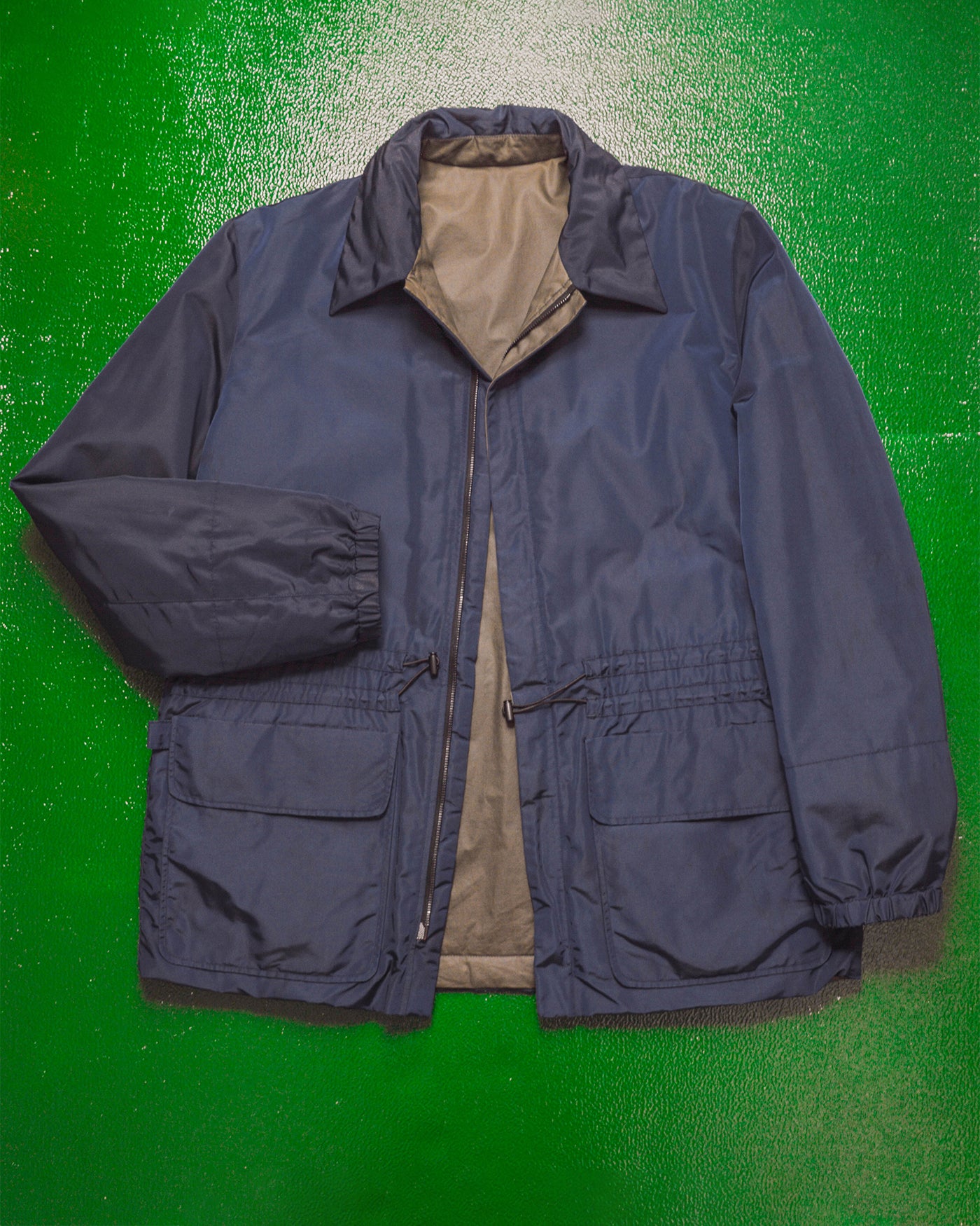 Reversible Navy  Olive Brown Jacket (M~L)