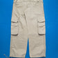 Contrast Stitch Baggy 3-d Pocket Cream Cargo Pants (34~38)