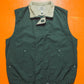 90s Muted Bottle Green Contrast Plastic Snap Closure Vest (~M~)