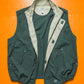 90s Muted Bottle Green Contrast Plastic Snap Closure Vest (~M~)