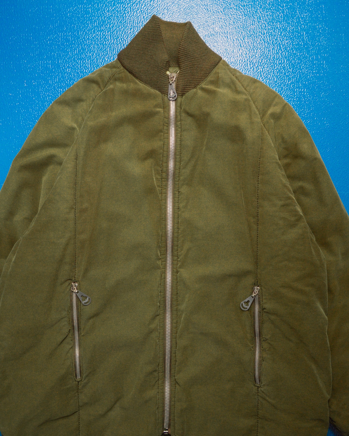 90s Olive Green Oversized Military Style Padded Bomber Jacket (~L~)