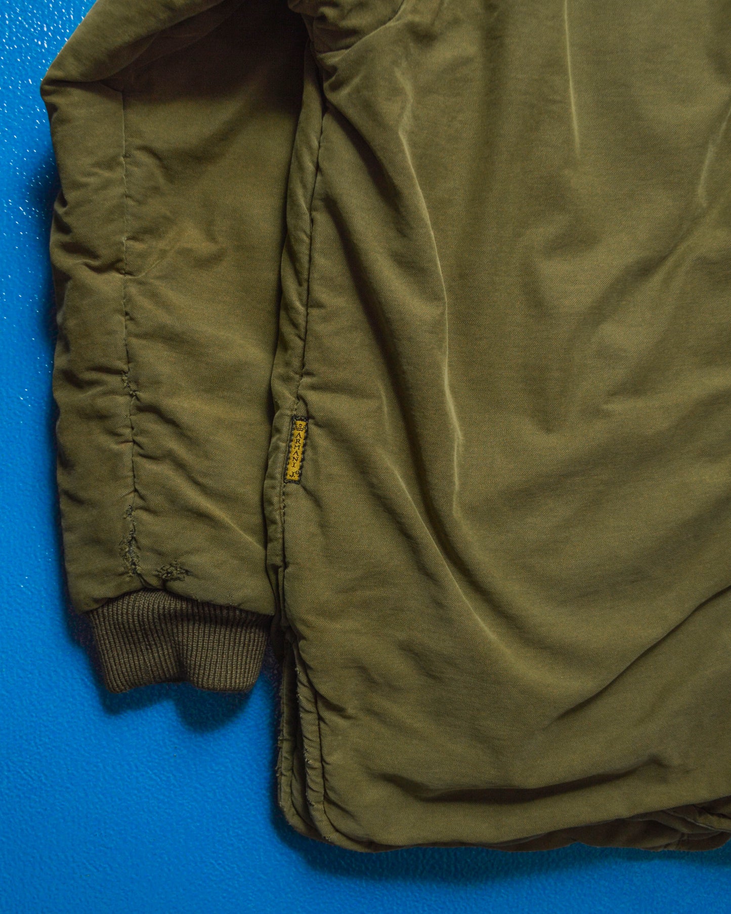 90s Olive Green Oversized Military Style Padded Bomber Jacket (~L~)