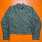 Contrast Stitch Muted Green Grey Nylon Moto Jacket (~M~)