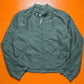 Contrast Stitch Muted Green Grey Nylon Moto Jacket (~M~)