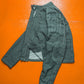 Contrast Stitch Muted Green Grey Nylon Moto Jacket (~M~)