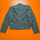 Contrast Stitch Muted Green Grey Nylon Moto Jacket (~M~)