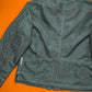 Contrast Stitch Muted Green Grey Nylon Moto Jacket (~M~)