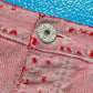 Distressed Pink / Red Released Hem Style Pants (36)