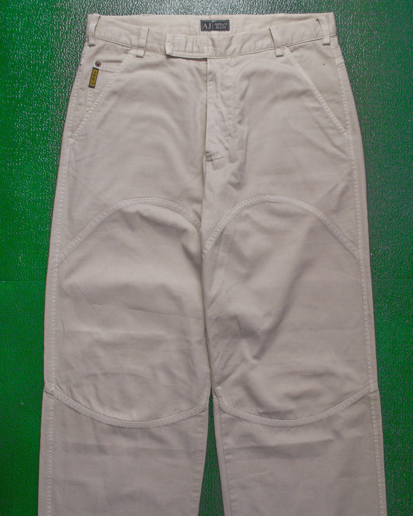 Early 2000s Round Knee Panelled Cream Pants (~32~)