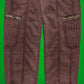 Panelled Faux Patina Washed Maroon Cargo Pants (34~36)