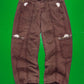Panelled Faux Patina Washed Maroon Cargo Pants (34~36)