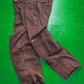 Panelled Faux Patina Washed Maroon Cargo Pants (34~36)