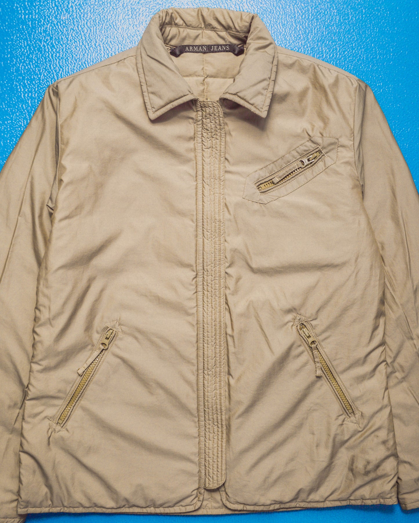 Reversible Square Quilted Beige Jacket (~S~)