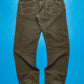 Textured Woven Muted Green Contrast Stitch Pants (40)