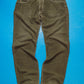 Textured Woven Muted Green Contrast Stitch Pants (40)