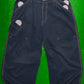 Asymmetrical Navy Contrast Stitch Patch Pocket Pants (34)