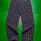 Navy Orange White Plaid Pants (~32~)
