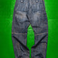 Relaxed Asymmetrical Dark Wash Blue Denim Cargo Pants (33)