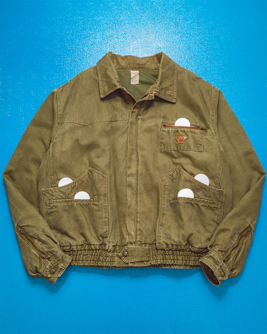 Armani Vintage 80s Washed Sage Green Work Jacket (~XL~)