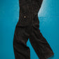 2005 Black Corduroy Asymmetrical Patch Pocket Cargo Pants (30~31)