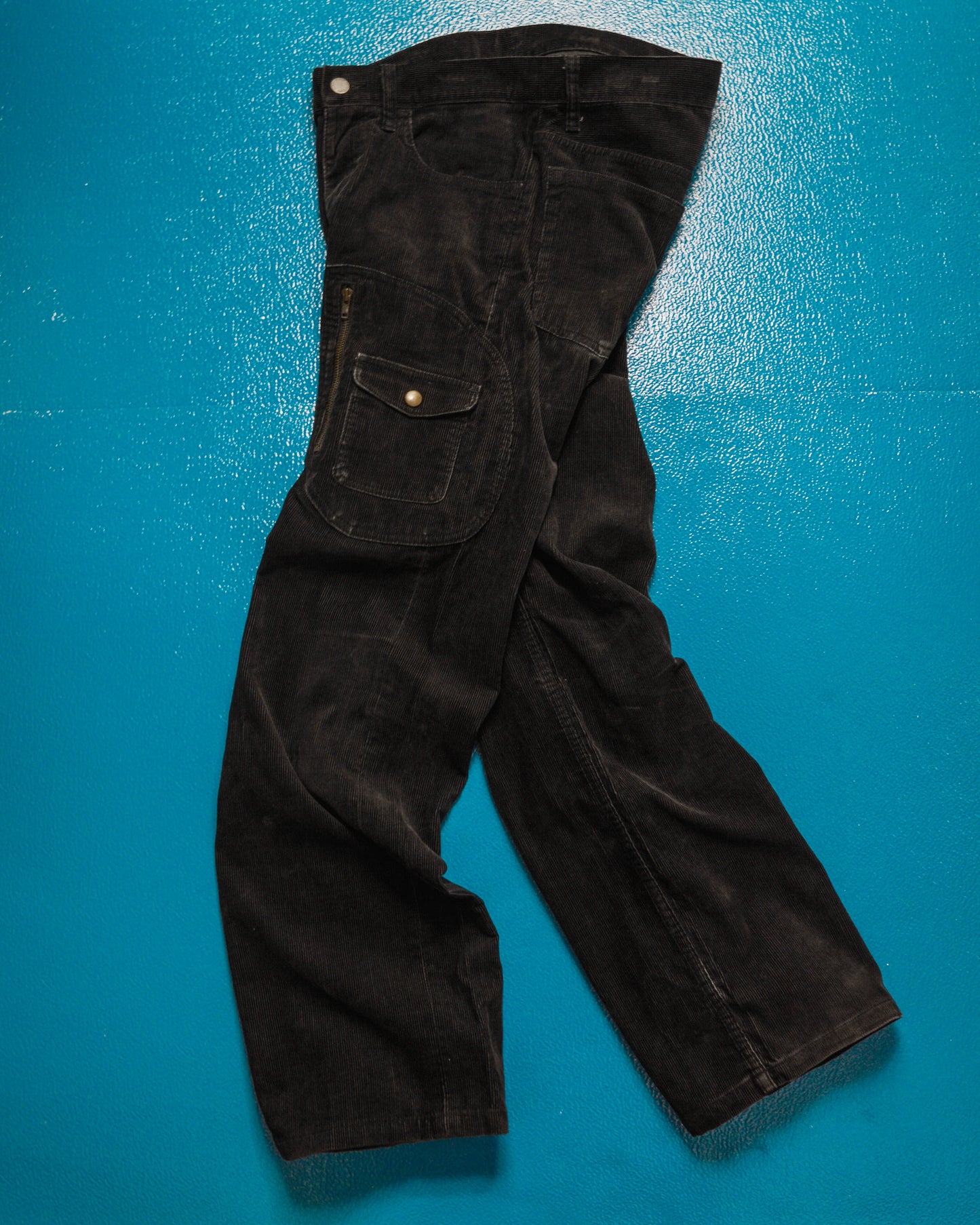 2005 Black Corduroy Asymmetrical Patch Pocket Cargo Pants (30~31)