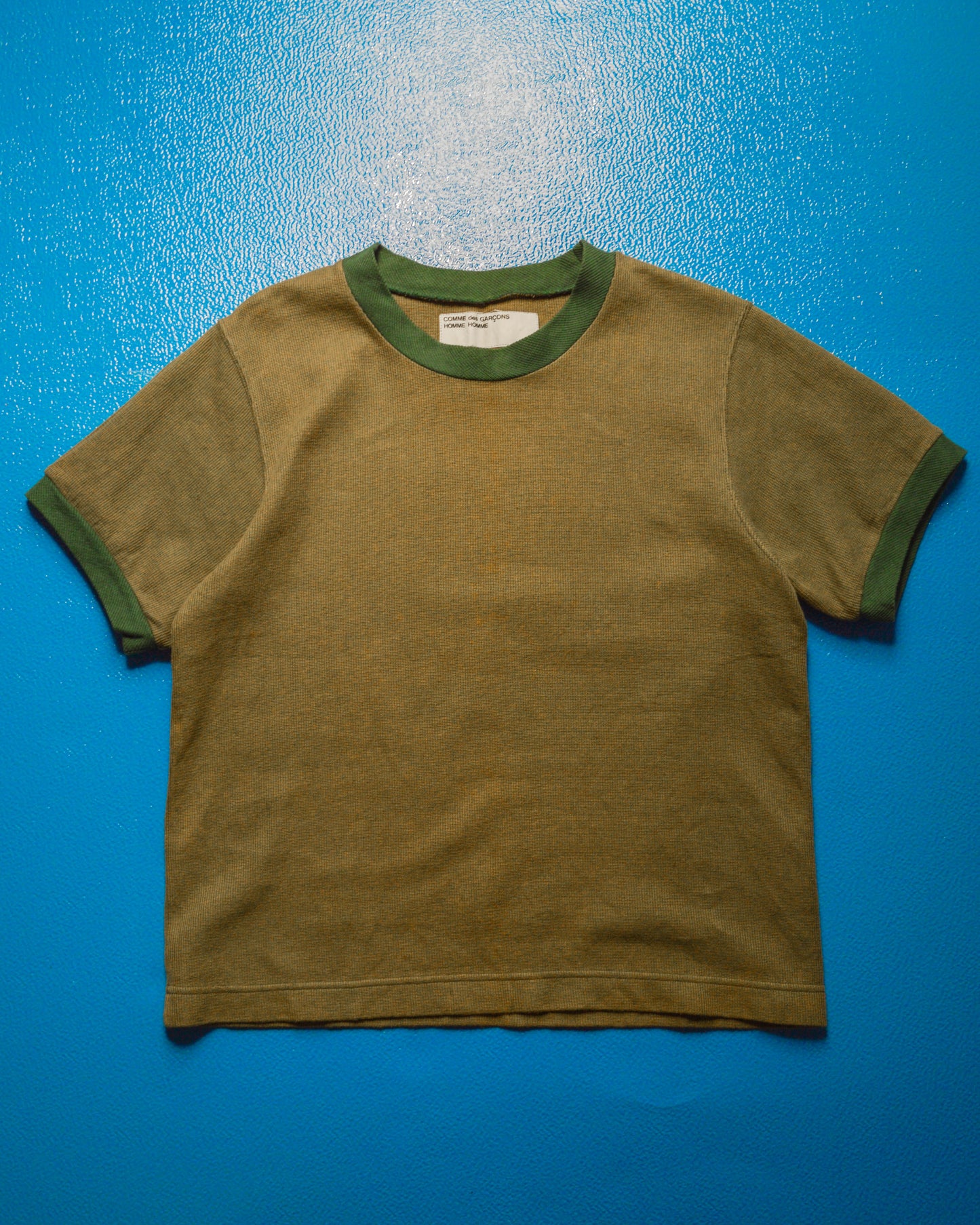 1998 Waffle Knit Ringer Brown Green T shirt (~S~)