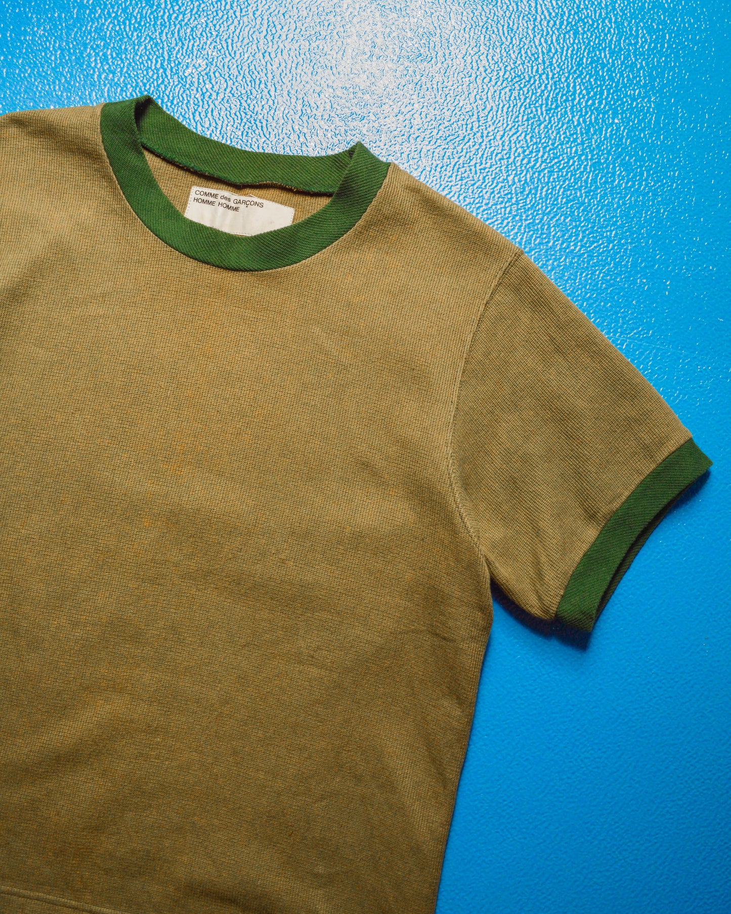 1998 Waffle Knit Ringer Brown Green T shirt (~S~)