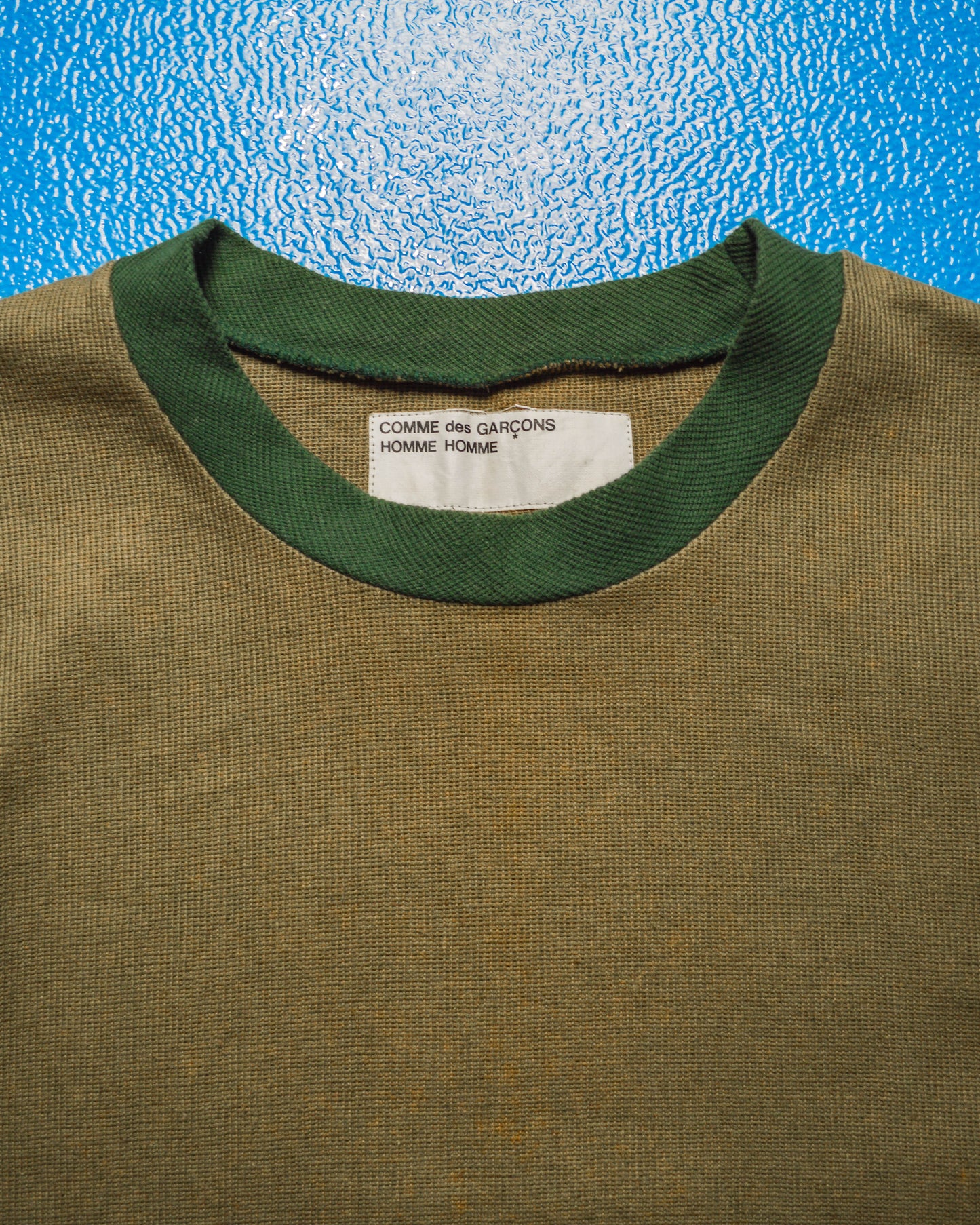 1998 Waffle Knit Ringer Brown Green T shirt (~S~)