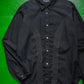 SS07 Black Curved Stripe Tonal Applique Shirt (~M~)