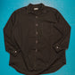 1990 Black Metal Ring Closure Contrast Stitch Shirt (~L~)