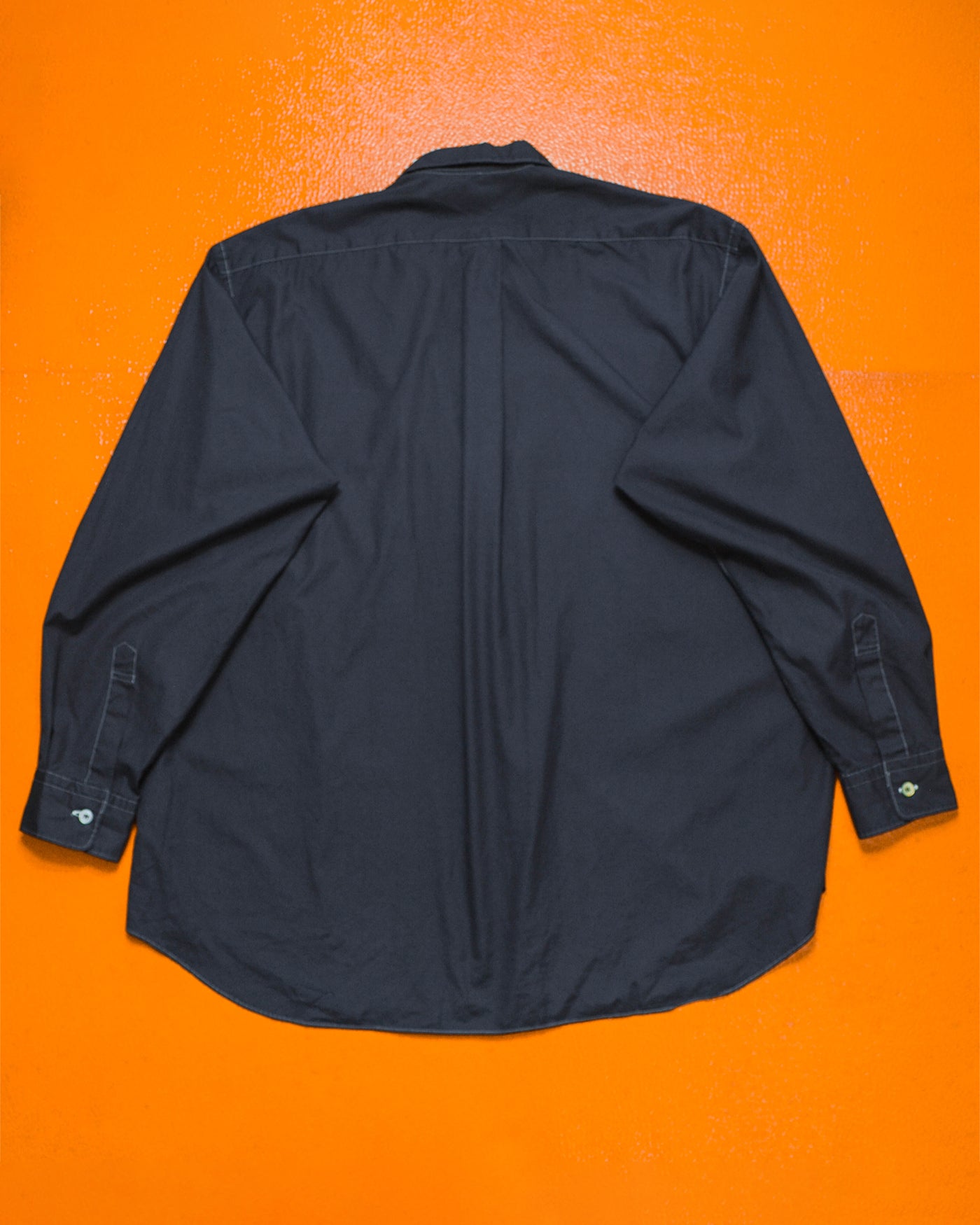 1990 Navy Metal Ring Closure Contrast Stitch Shirt (~L~)