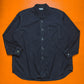 1990 Navy Metal Ring Closure Contrast Stitch Shirt (~L~)