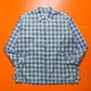 Dual Plaid Contrast Front Lightweight Zip Up (~L~)
