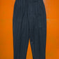 80s Double Breasted Navy Striped Jacket + Trousers Suit (S~M)